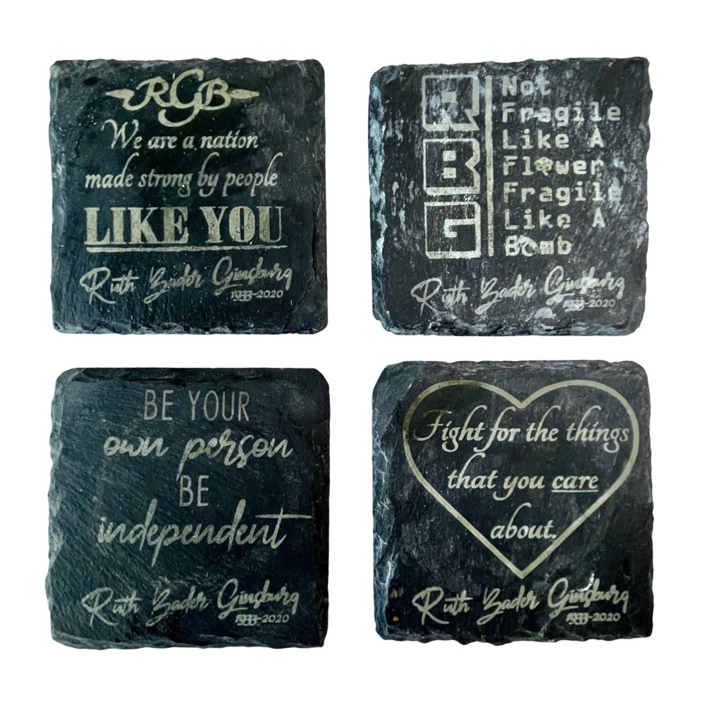 Ruth Bader Ginsburg Inspirational Coasters Slate Set of 4
